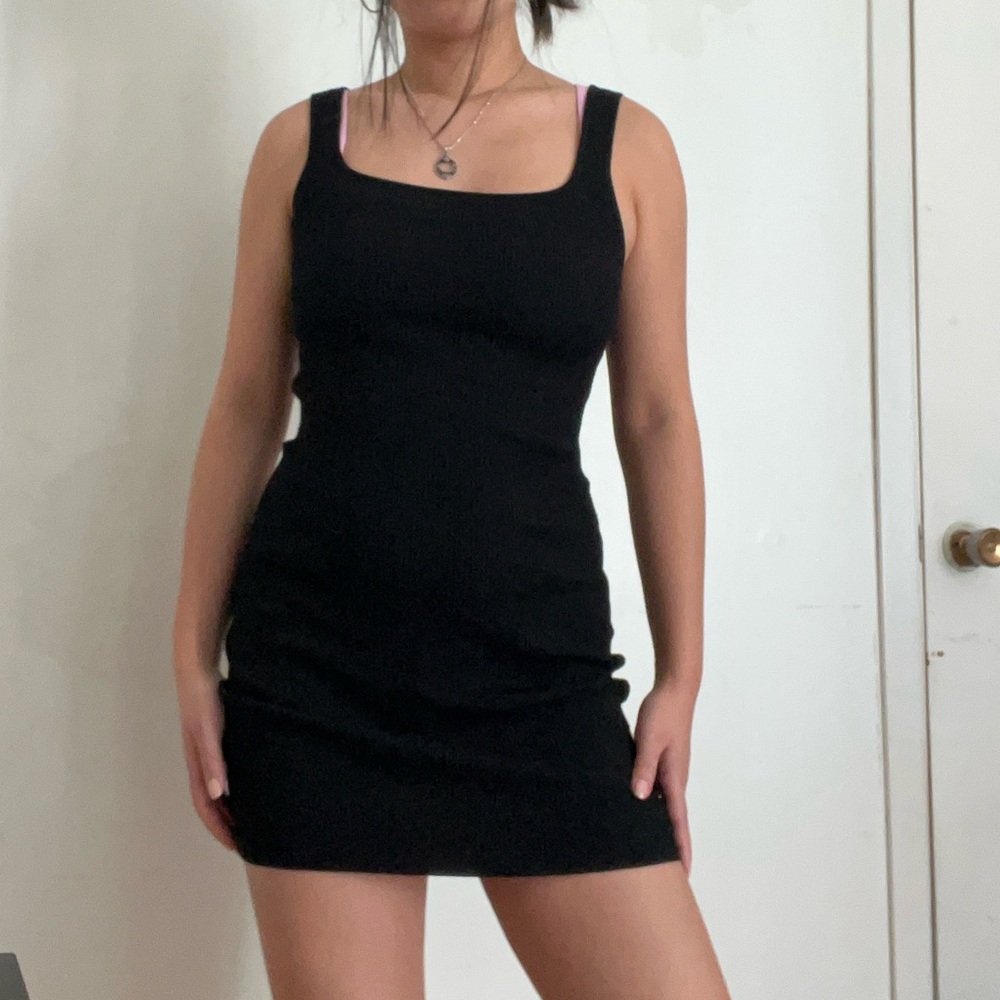 aritzia black mini dress